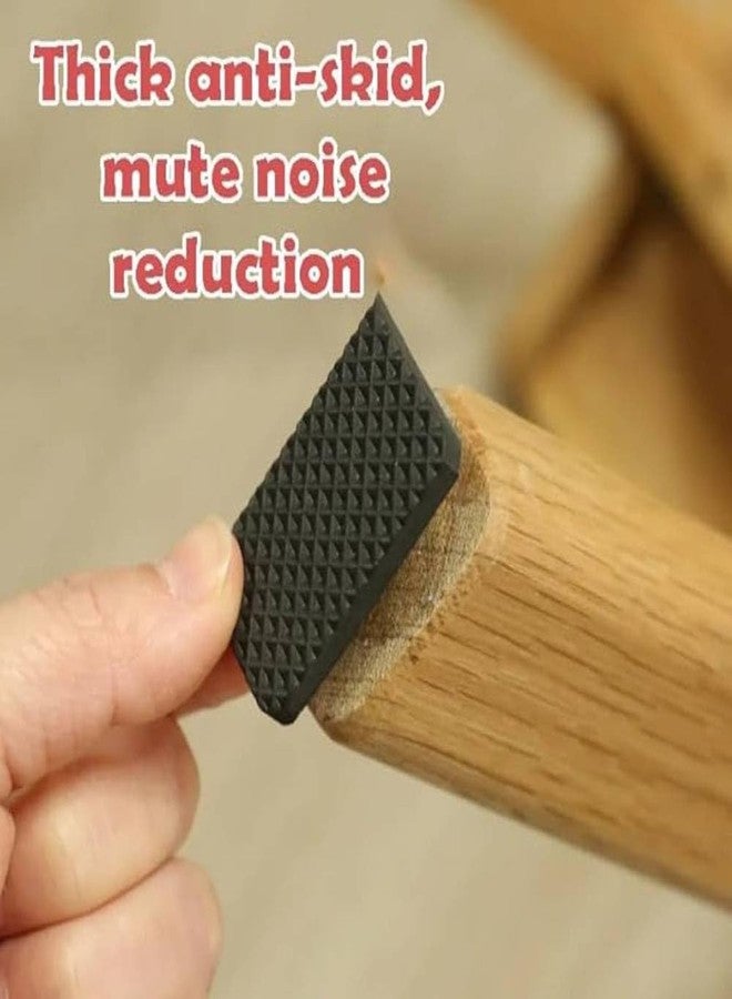 Clickswift®12 Pcs Self-Adhesive Rectangle Shape Rubber Floor Protector, Non-Slip Furniture Pads, Sofa Bed Balance Pad Noise Insulation Pad, 4.2 x 3 x 0.5 Cm (Black Colour) - Image 3